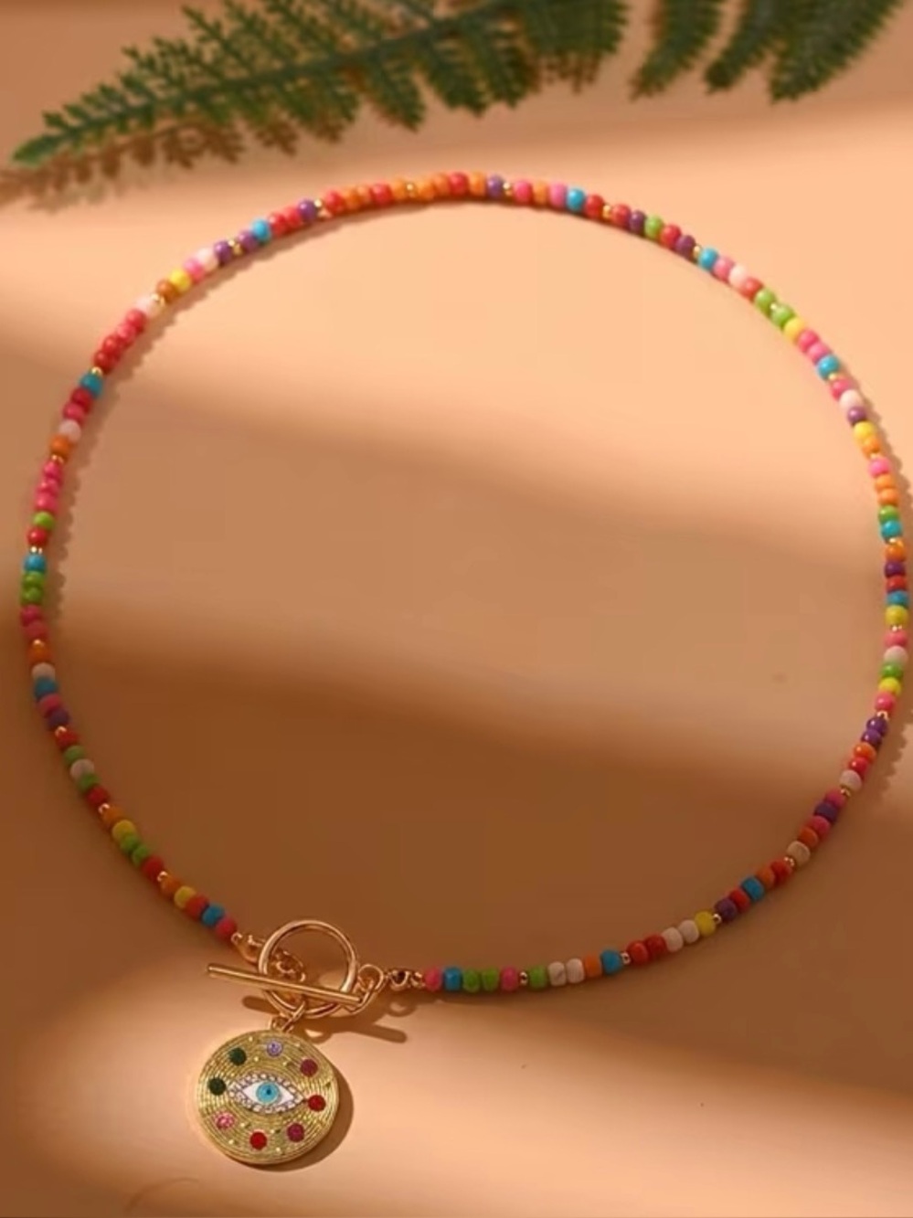 Gold Evil Eye Multicolor Beaded
